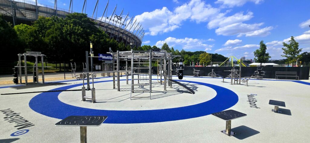 Outdoor fitness club at PGE Narodowy in Warsaw